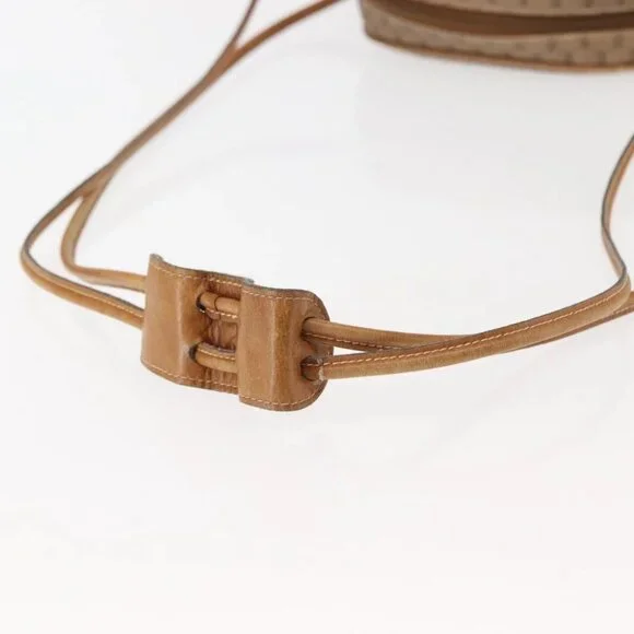 GUCCI Micro GG Supreme Shoulder Bag PVC Beige Gold